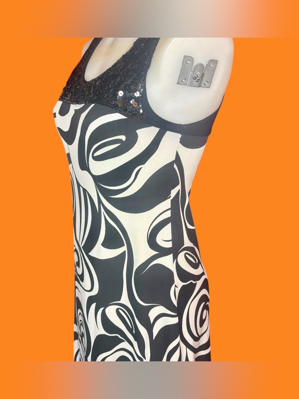Wet Seal Vintage USA‑Made Sequin & Abstract Swirl Dress